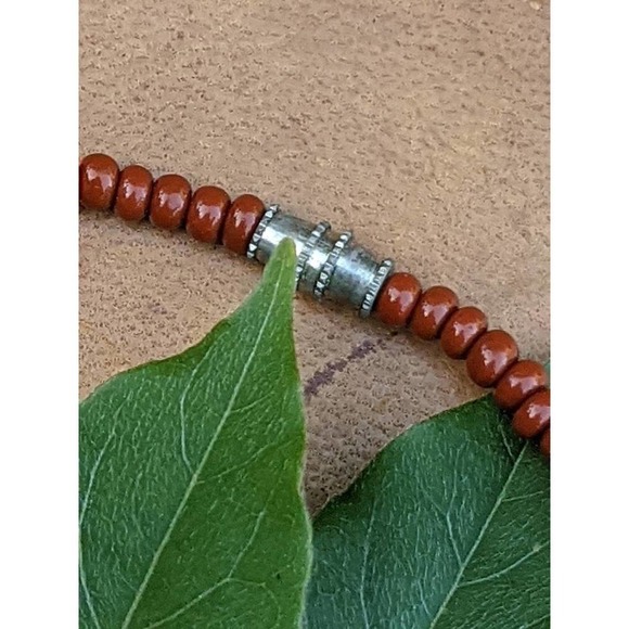 Vintage African Mali Spindle Whorl Bead Necklace, Tribal Necklace - Picture 6 of 10